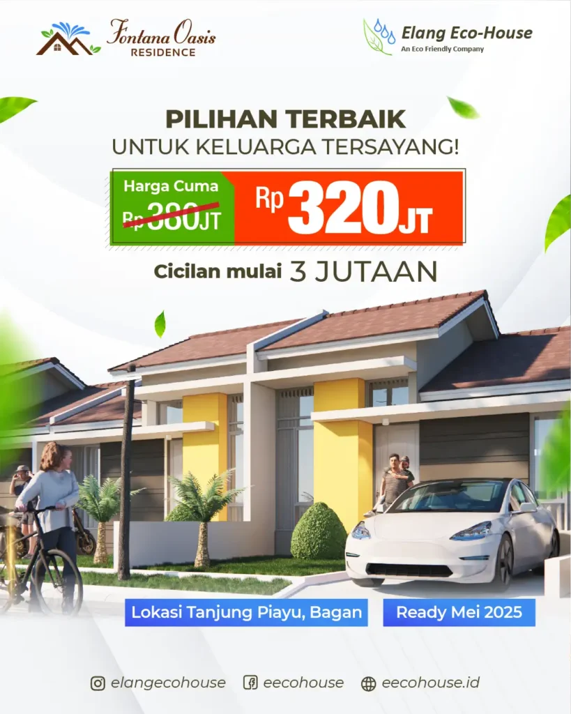 promo perumahan fontana oasis residence cluster mewah di tanjung piayu bagan sebelah kantor camat sei beduk batam